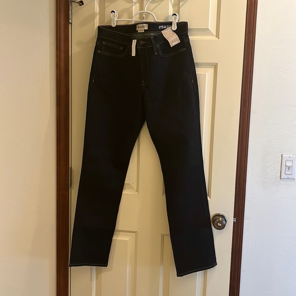 Mens madewell straight dark wash jeans 33x32